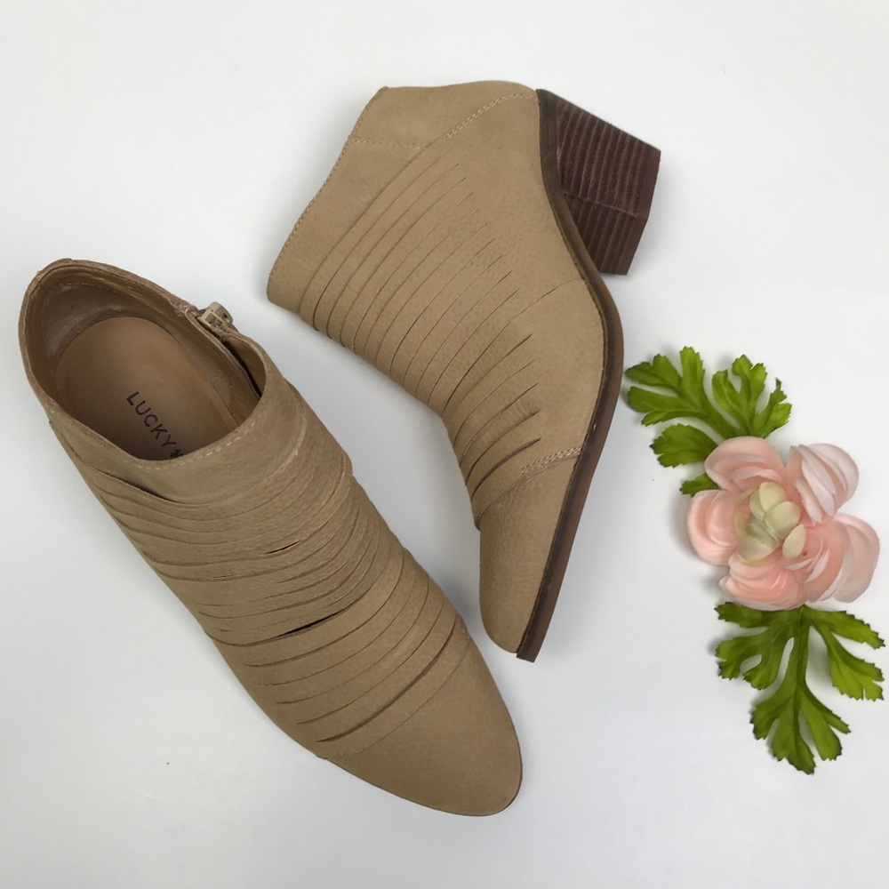Lucky Brand Zavrina Boot Block Heel Leather Bootie
